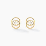 Boucles D'oreilles Puces Nid D'amour Or Jaune Diamant - Clous d'oreilles Femme | Histoire d&rsquo;Or