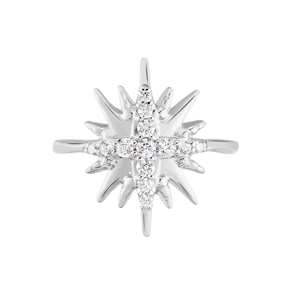 Bague Berta Argent Blanc Oxyde De Zirconium - Bagues avec pierre Femme | Histoire d&rsquo;Or