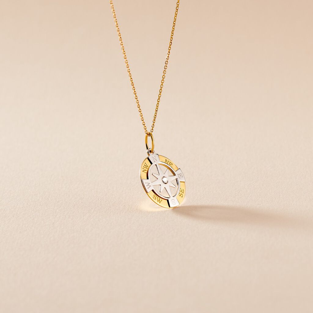 Pendentif Demyan Or Bicolore Oxyde De Zirconium - Pendentifs Homme | Histoire d’Or