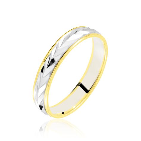 Alliance Epi Fantaisie Ruban Plat Or Bicolore - Alliances Unisex | Histoire d’Or