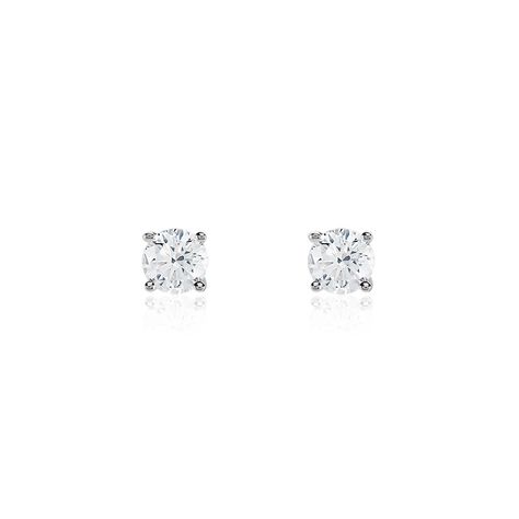 Boucles D'oreilles Puces Or Blanc Aphrodite Diamant - Clous d'oreilles Femme | Histoire d’Or