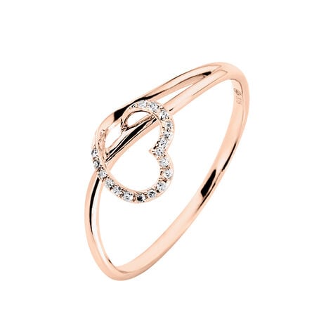 Bague Louise Or Rose Diamant - Bagues avec pierre Femme | Histoire d&rsquo;Or