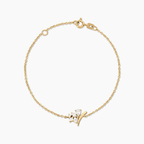 Bracelet Mevena Argent Dor&eacute; A L'Or 750/1000 Oxyde De Zirconium - Bracelets Femme | Histoire d&rsquo;Or