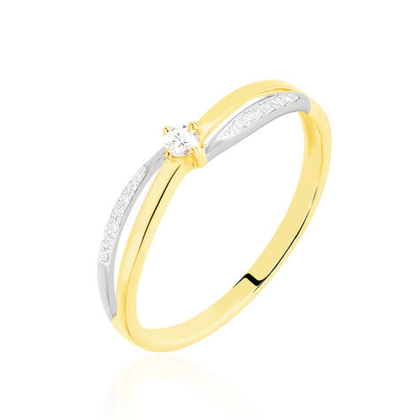 Bague Selene Or Bicolore Diamant - Bagues solitaires Femme | Histoire d’Or