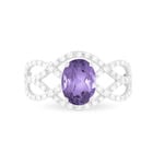 Bague Tina Or Blanc Amethyste Et Diamant - Bagues solitaires Femme | Histoire d&rsquo;Or