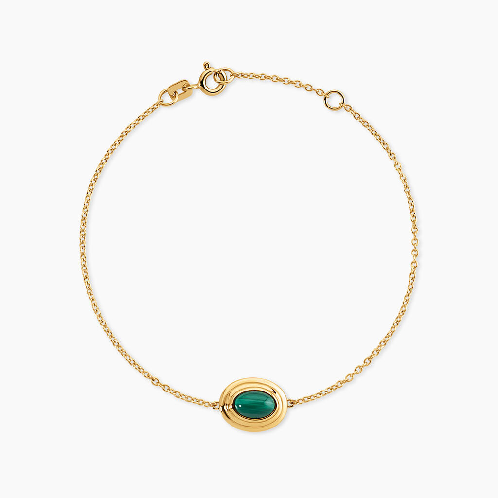 Bracelet Osana Argent Dor&eacute; A L'Or 750/1000 Malachite - Bracelets Femme | Histoire d&rsquo;Or
