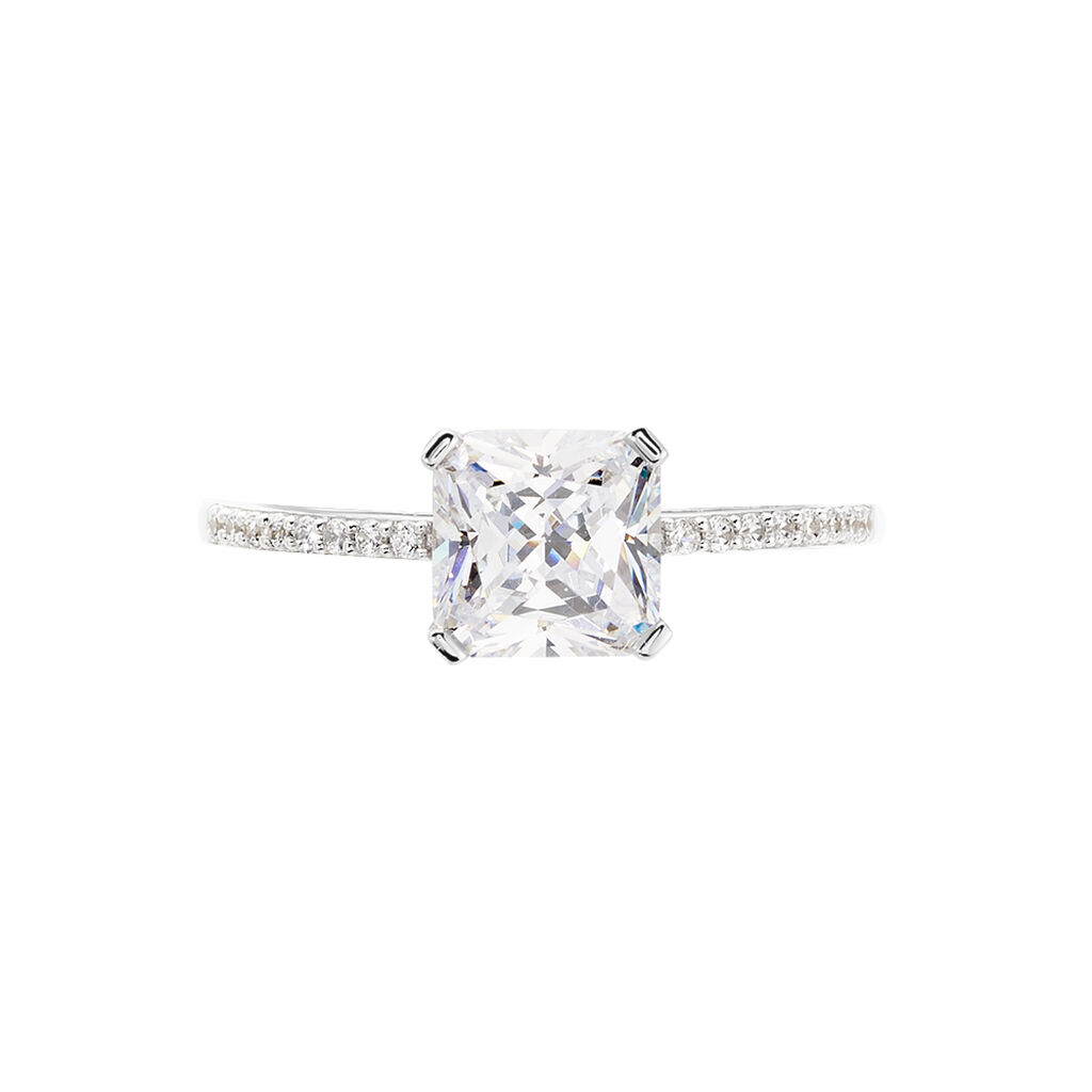 Bague Beline Or Blanc Oxyde De Zirconium - Bagues solitaires Femme | Histoire d’Or