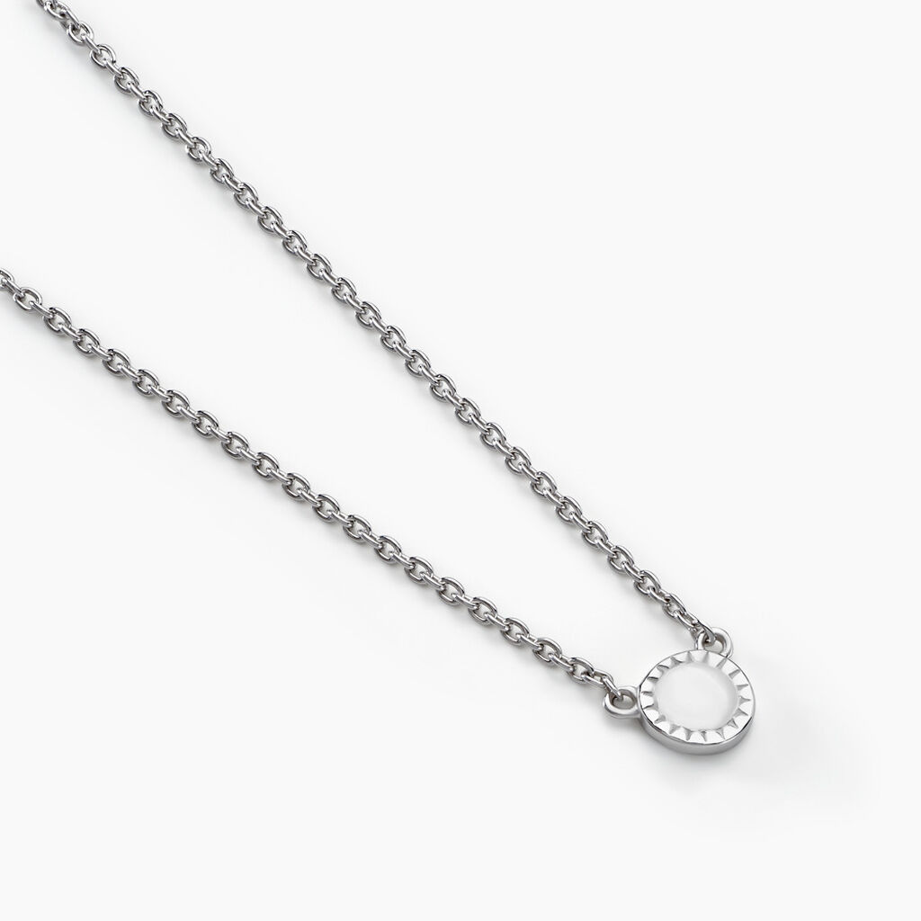 Collier Sixties Argent Blanc - Ras de cou Femme | Histoire d’Or