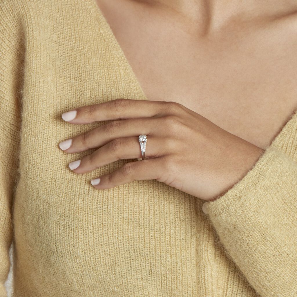 Bague Solitaire Ingrid Or Blanc Diamant - Bagues solitaires Femme | Histoire d’Or