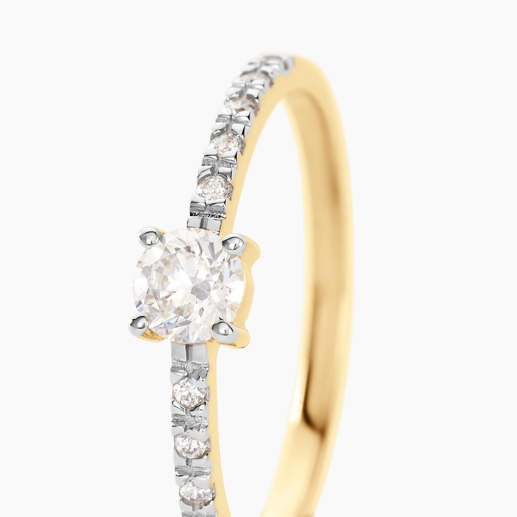 Bague Solitaire Servana Or Jaune Oxyde De Zirconium - Bagues solitaires Femme | Histoire d’Or