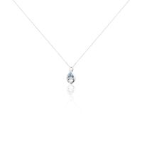 Collier Dalil Or Blanc Topaze Oxyde