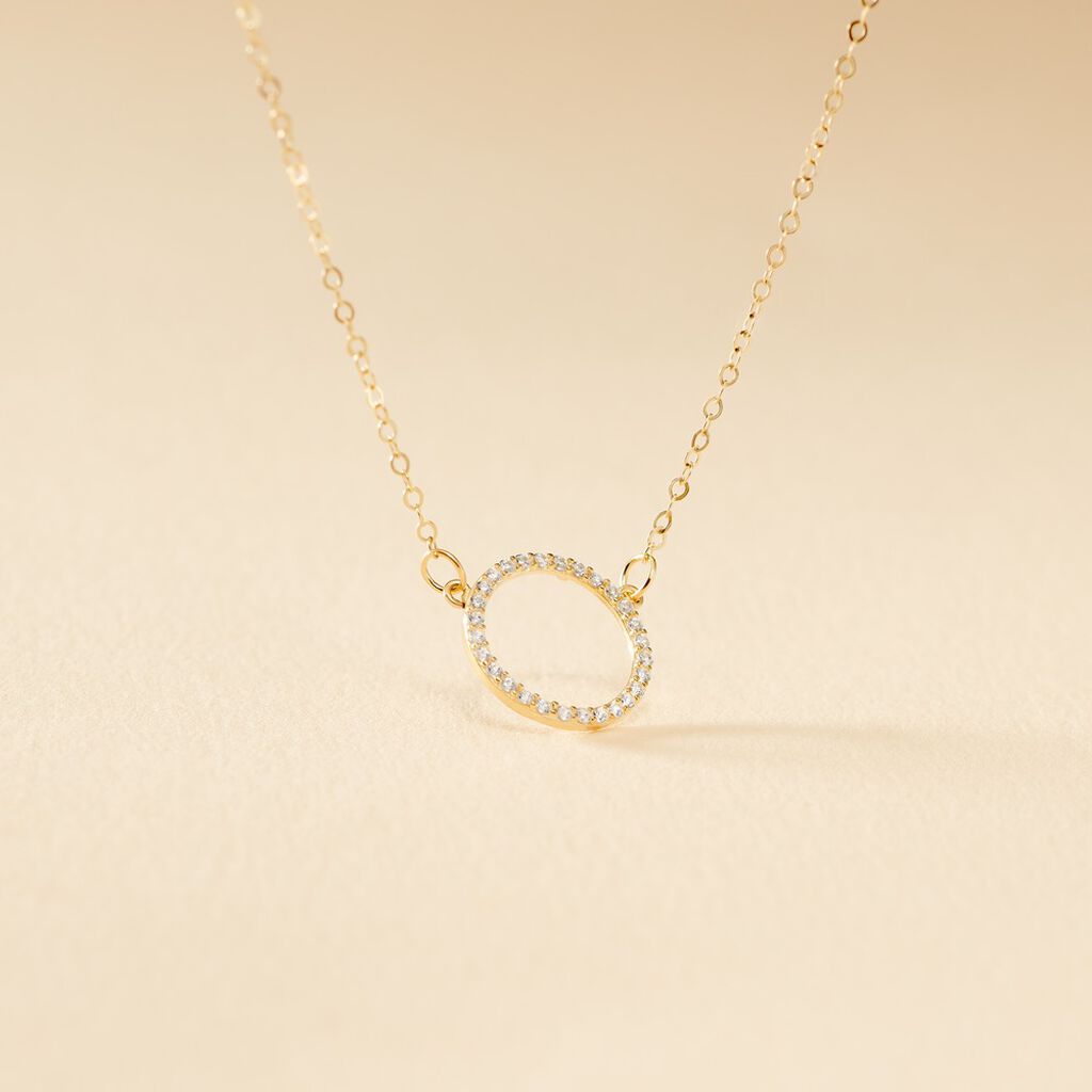 Collier Stip Or Jaune Oxyde De Zirconium - Colliers Femme | Histoire d’Or