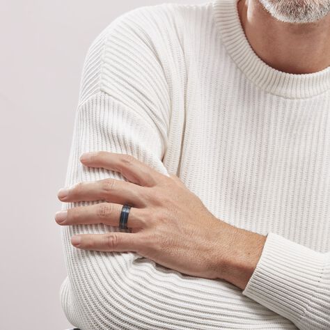 Bague Acier Noir Rick - Bagues fantaisie Homme | Histoire d’Or
