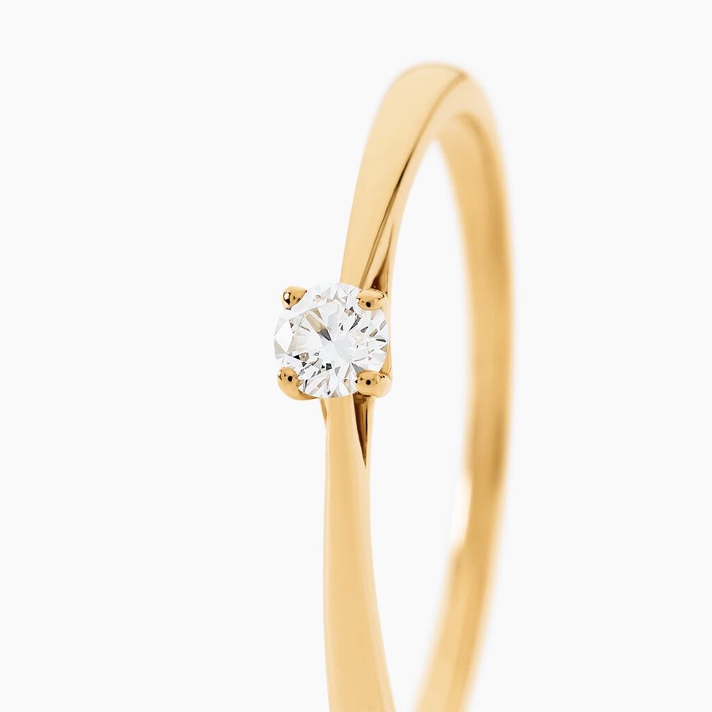 Bague Solitaire Or Jaune Aphrodite Diamant - Bagues de fian&ccedil;ailles vintage Femme | Histoire d&rsquo;Or