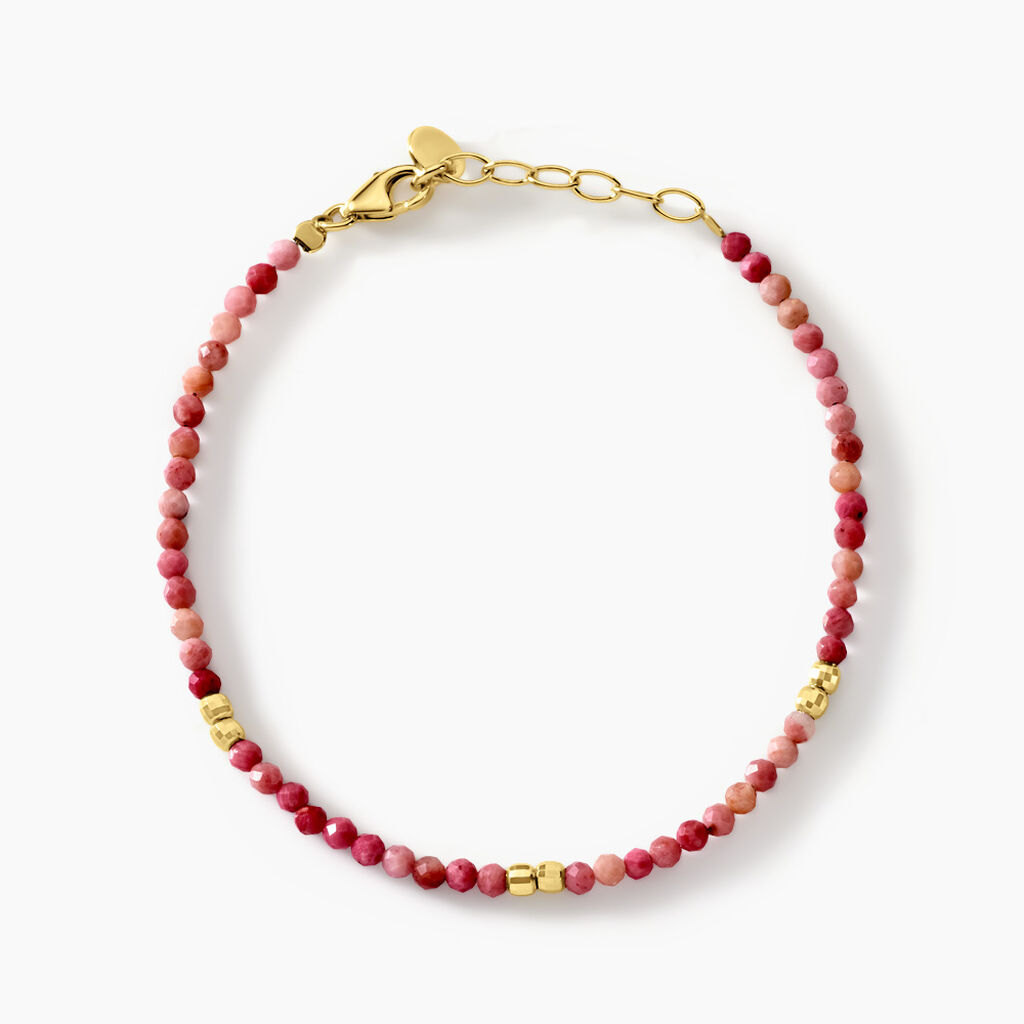 Bracelet Cyclades Argent Jaune Rhodonite - F&ecirc;te des m&egrave;res Femme | Histoire d&rsquo;Or