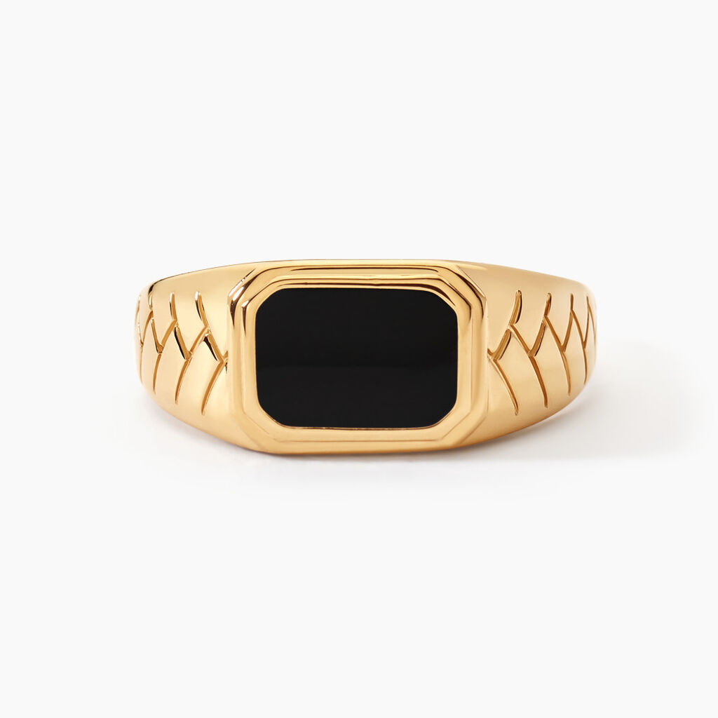 Chevali&egrave;re Plaqu&eacute; Or Jaune Steven Email Noir - Chevali&egrave;res Homme | Histoire d&rsquo;Or
