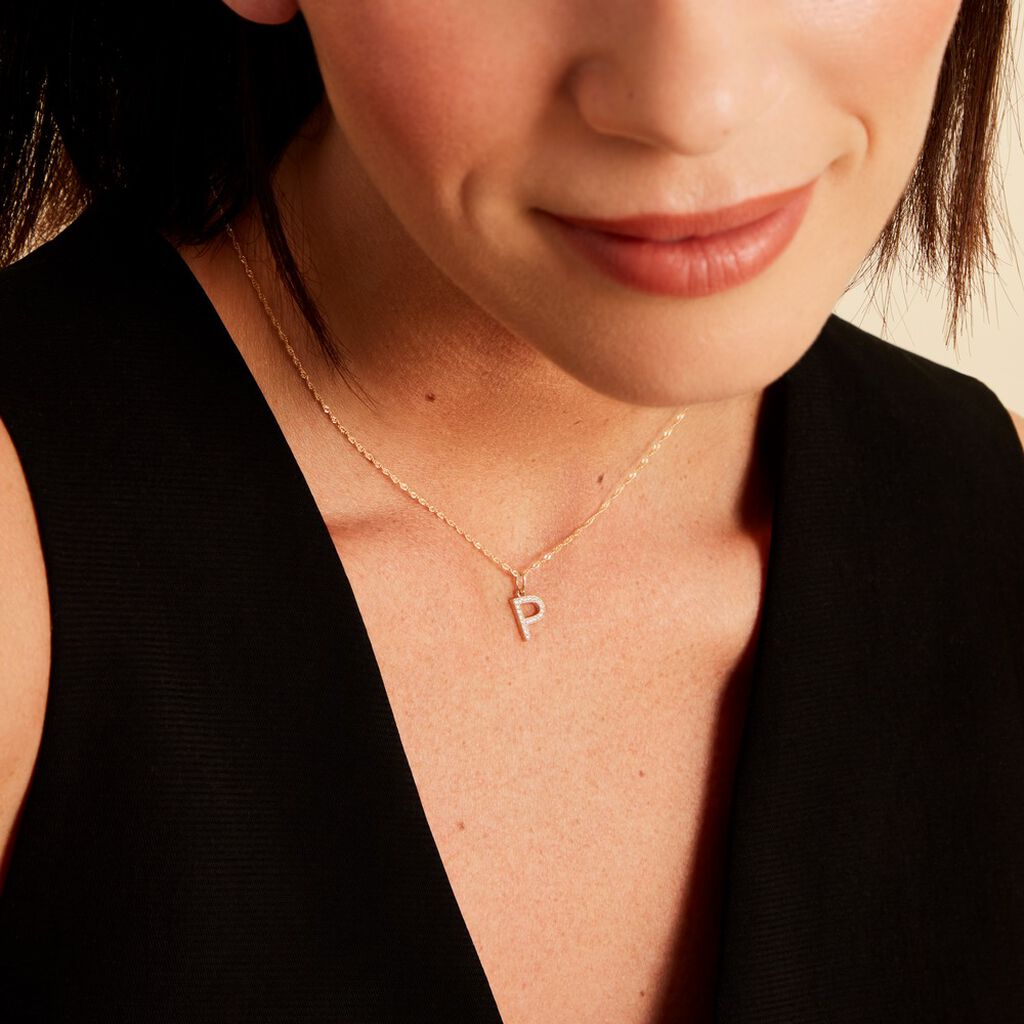 Pendentif Lettre P Or Jaune Oxyde - Pendentifs Famille | Histoire d’Or