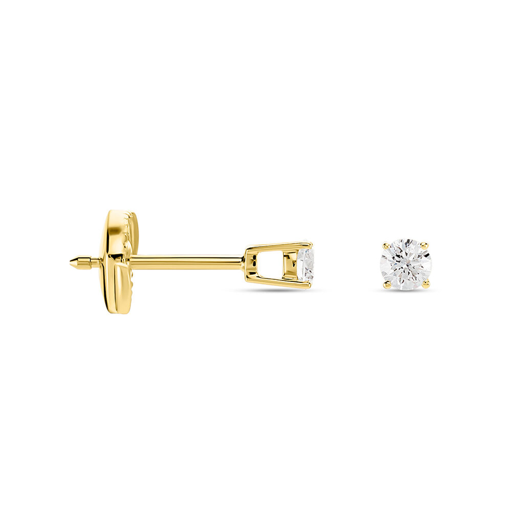 Boucles D'oreilles Puces Or Jaune Aphrodite Diamants - Clous d'oreilles Femme | Histoire d’Or