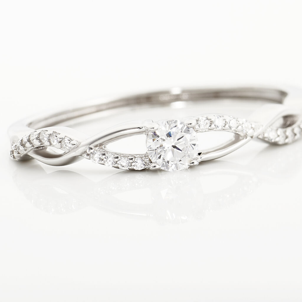 Bague Phoebus Argent Blanc Oxyde De Zirconium - Bagues solitaires Femme | Histoire d&rsquo;Or