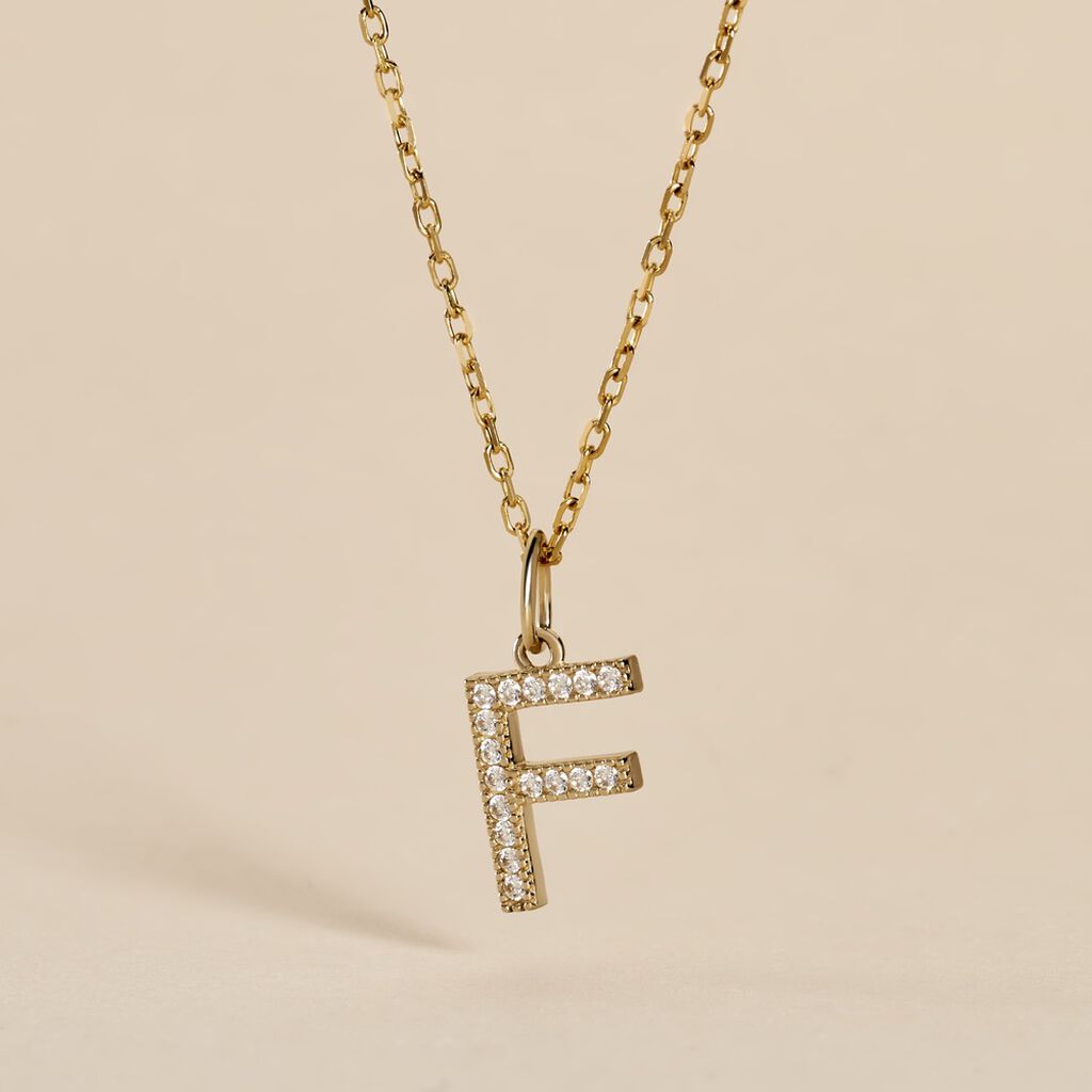 Pendentif Lettre F Or Jaune Oxyde - Pendentifs Famille | Histoire d’Or