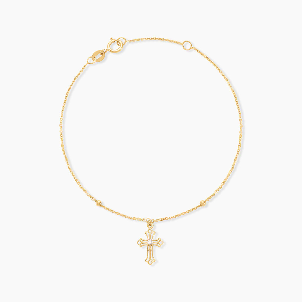 Bracelet Bice Or Jaune Oxyde De Zirconium - Bracelets Communion Femme | Histoire d&rsquo;Or