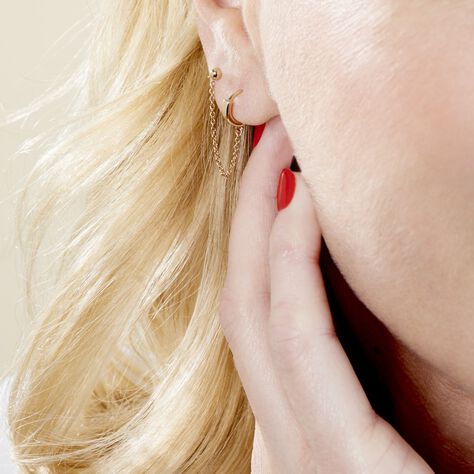 Bijoux D'oreilles Lewis Plaqué Or - Boucles d'oreilles créoles Femme | Histoire d’Or