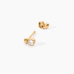Boucles D'Oreilles Puces Aura Plaque Or Jaune Oxyde De Zirconium - Boucles d'oreilles fantaisie Femme | Histoire d&rsquo;Or