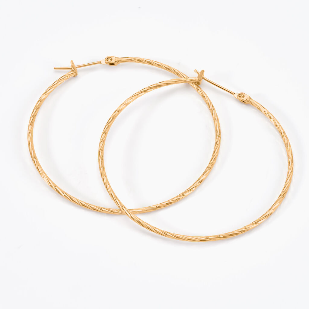 Créoles Anusha Plaqué Or Jaune - Boucles d'oreilles créoles Femme | Histoire d’Or
