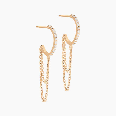 Cr&eacute;oles Plaqu&eacute; Or Leinhard Oxydes De Zirconium - Boucles d'oreilles cr&eacute;oles Femme | Histoire d&rsquo;Or