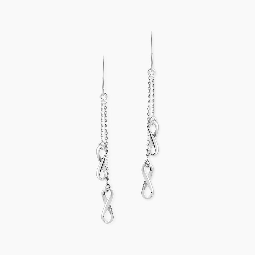 Boucles D'oreilles Pendantes Noelle Argent Blanc - Boucles d'oreilles fantaisie Femme | Histoire d&rsquo;Or
