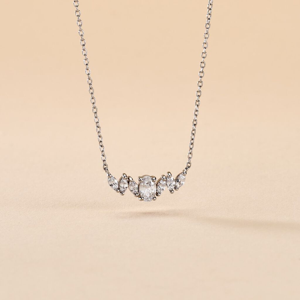 Collier Argent Blanc Winter Sweetness Oxyde De Zirconium - Colliers fantaisie Femme | Histoire d’Or