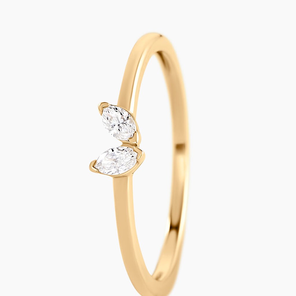 Bague Velvela Or Jaune Diamant Synth&eacute;tique - Bagues avec pierre Femme | Histoire d&rsquo;Or