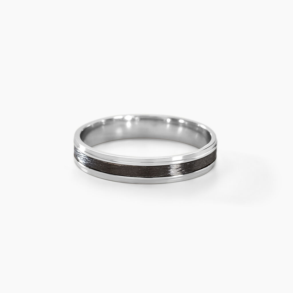 Alliance Mariaye Argent Blanc - Alliances Homme | Histoire d’Or