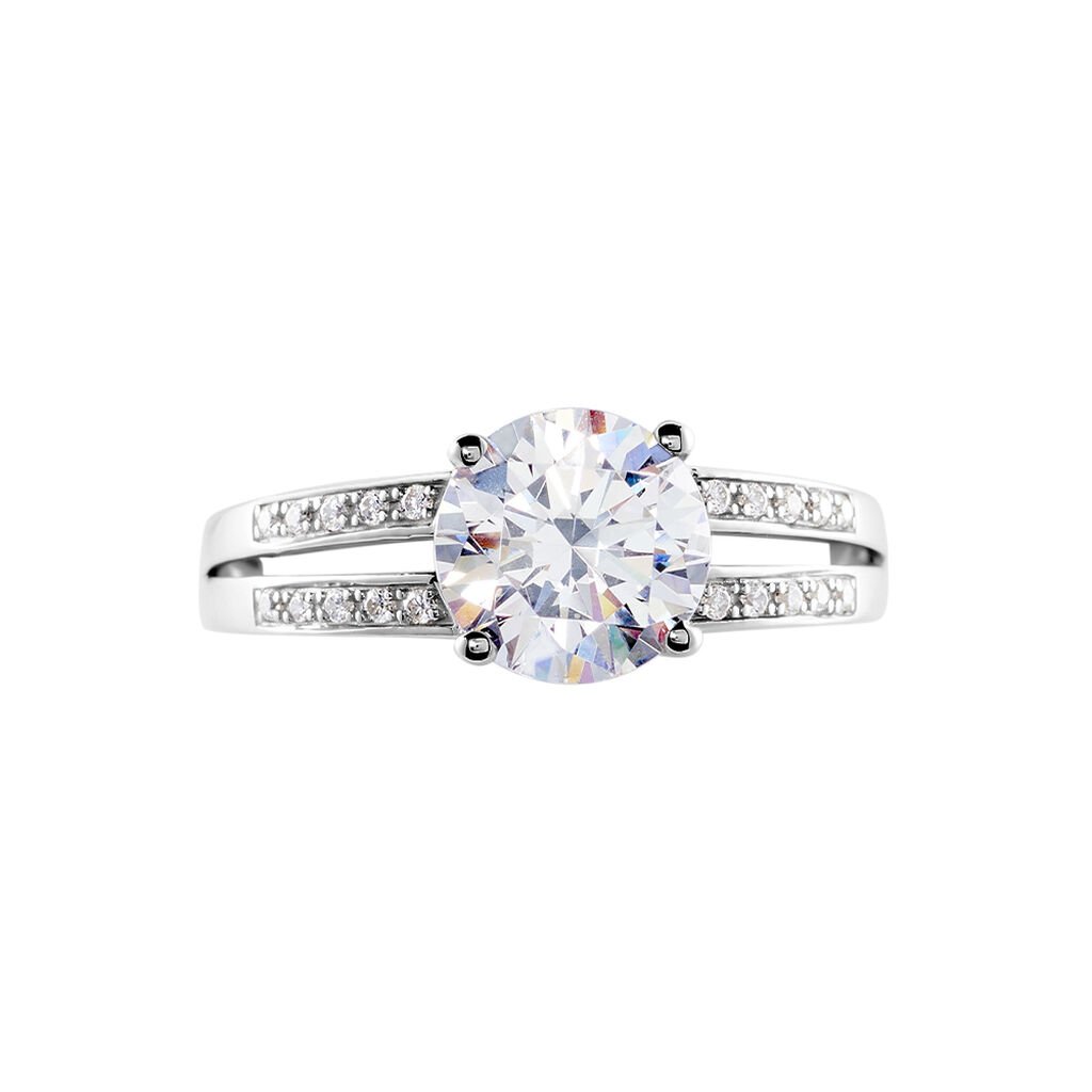 Solitaire Or Blanc Oxyde De Zirconium - Bagues solitaires Femme | Histoire d&rsquo;Or