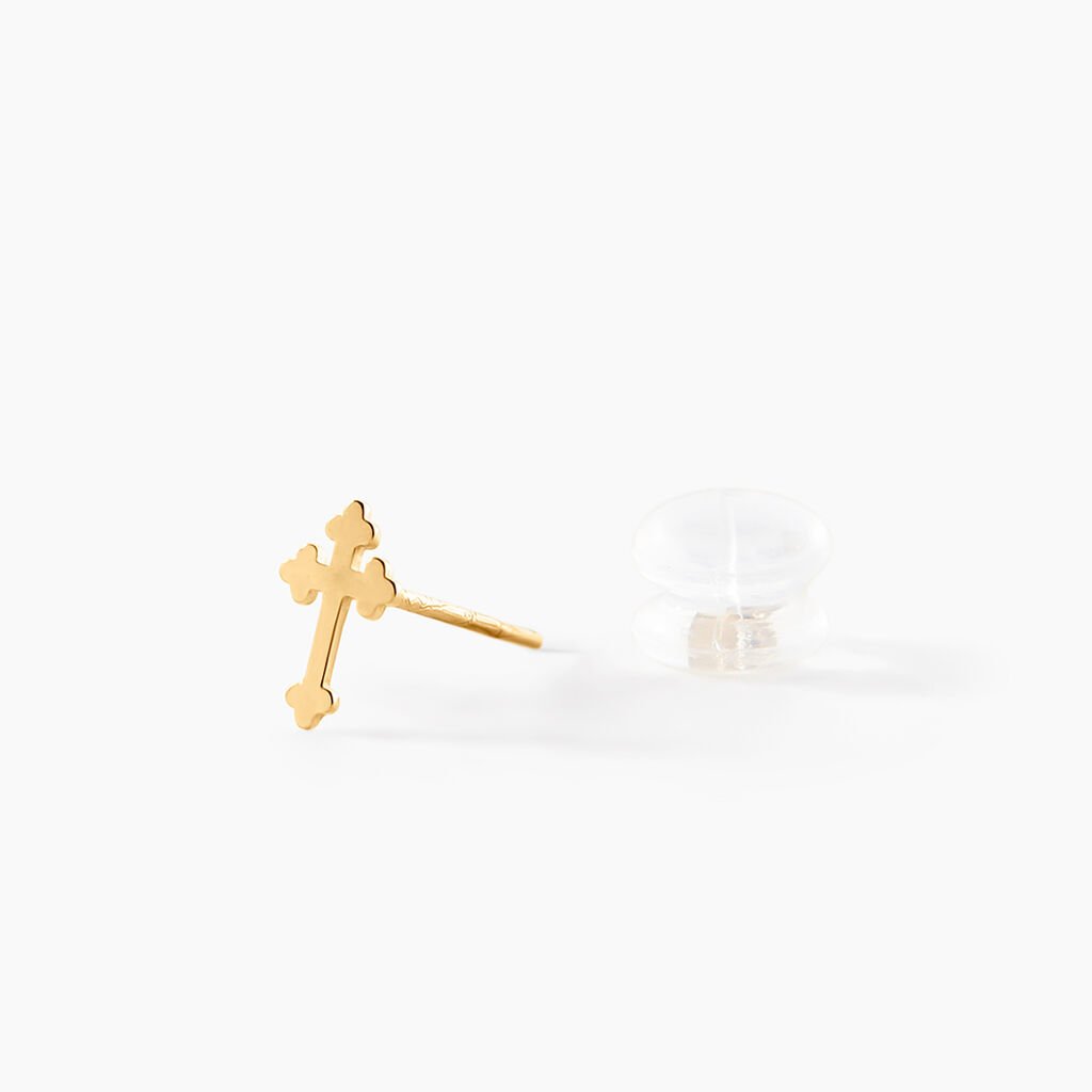 Boucles D'Oreilles Puces Lavonne Or Jaune - Clous d'oreilles Unisex | Histoire d&rsquo;Or