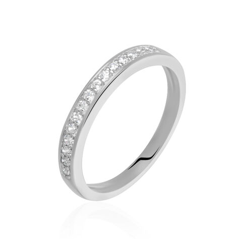 Demi Alliance Heket Argent Blanc Oxyde De Zirconium - Alliances Femme | Histoire d’Or