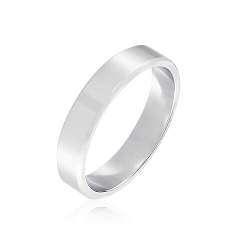 Alliance Inayah Ruban Plat Argent Blanc - Alliances Famille | Histoire d’Or