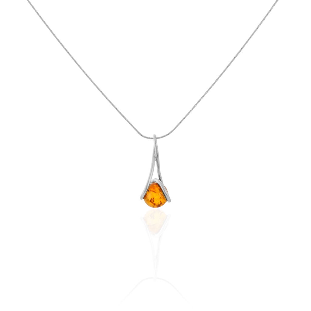 Collier Argent Blanc Simona Ambre - Colliers fantaisie Femme | Histoire d’Or
