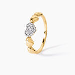 Bague Minie Argent Dor&eacute; A L'Or 750/1000 Oxyde De Zirconium - Bagues avec pierre Femme | Histoire d&rsquo;Or