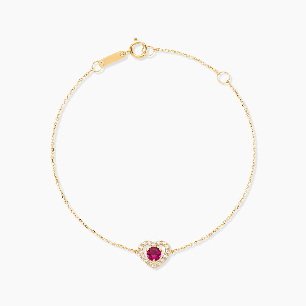 Bracelet Red Velvet Or Jaune Rhodolite Oxyde De Zirconiu - F&ecirc;te des m&egrave;res Femme | Histoire d&rsquo;Or