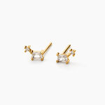 Boucles D'oreilles Puces Ashtad Or Jaune Oxyde De Zirconium - Clous d'oreilles Femme | Histoire d&rsquo;Or