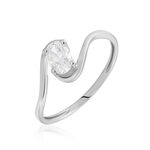 Bague Coronille Or Blanc Oxyde - Bagues solitaires Femme | Histoire d&rsquo;Or