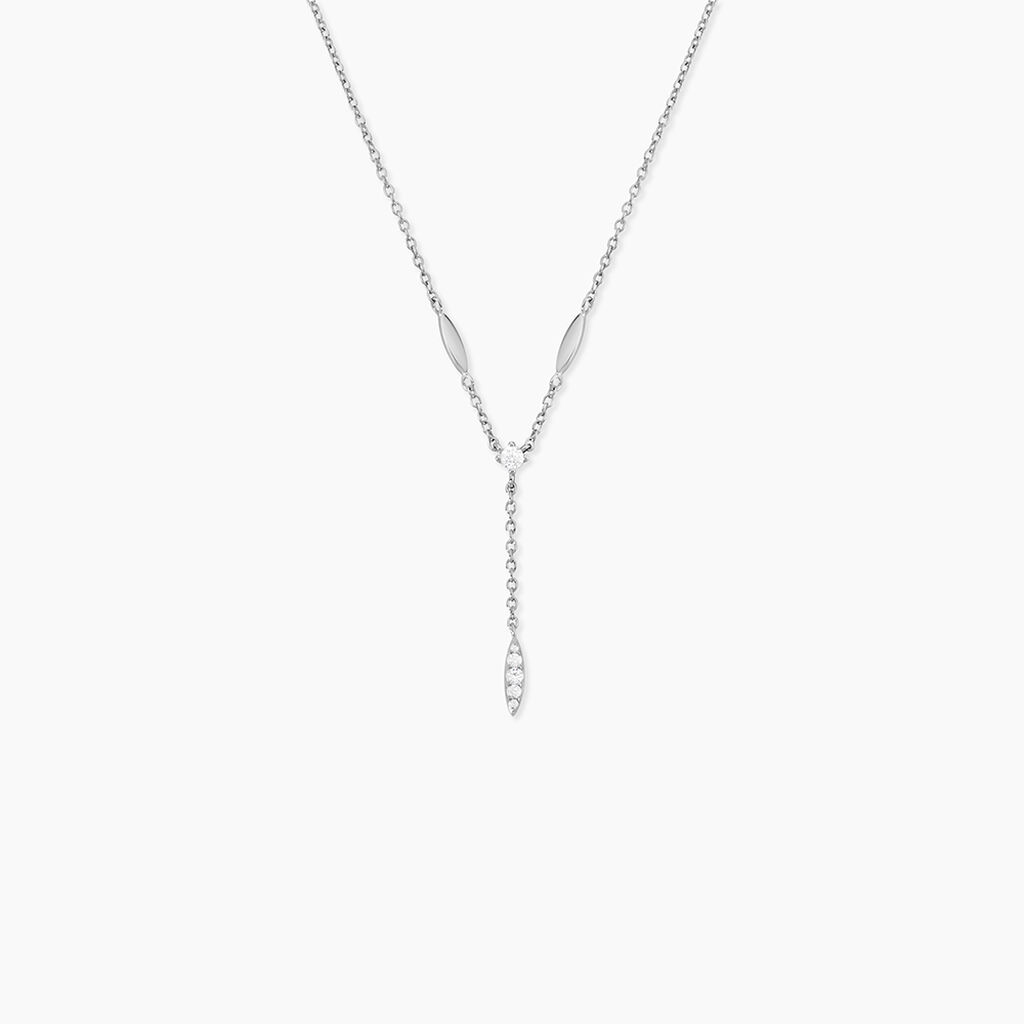 Collier Bormana Argent Blanc Oxyde De Zirconium - Colliers fantaisie Femme | Histoire d&rsquo;Or
