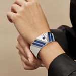 Bracelet Manchette Imagine Tamera Acier Blanc Lapis Lazuli - Bracelets manchettes Femme | Histoire d&rsquo;Or