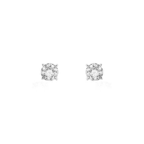 Boucles D'oreilles Puces Artemis Or Blanc Diamant - Clous d'oreilles Femme | Histoire d’Or
