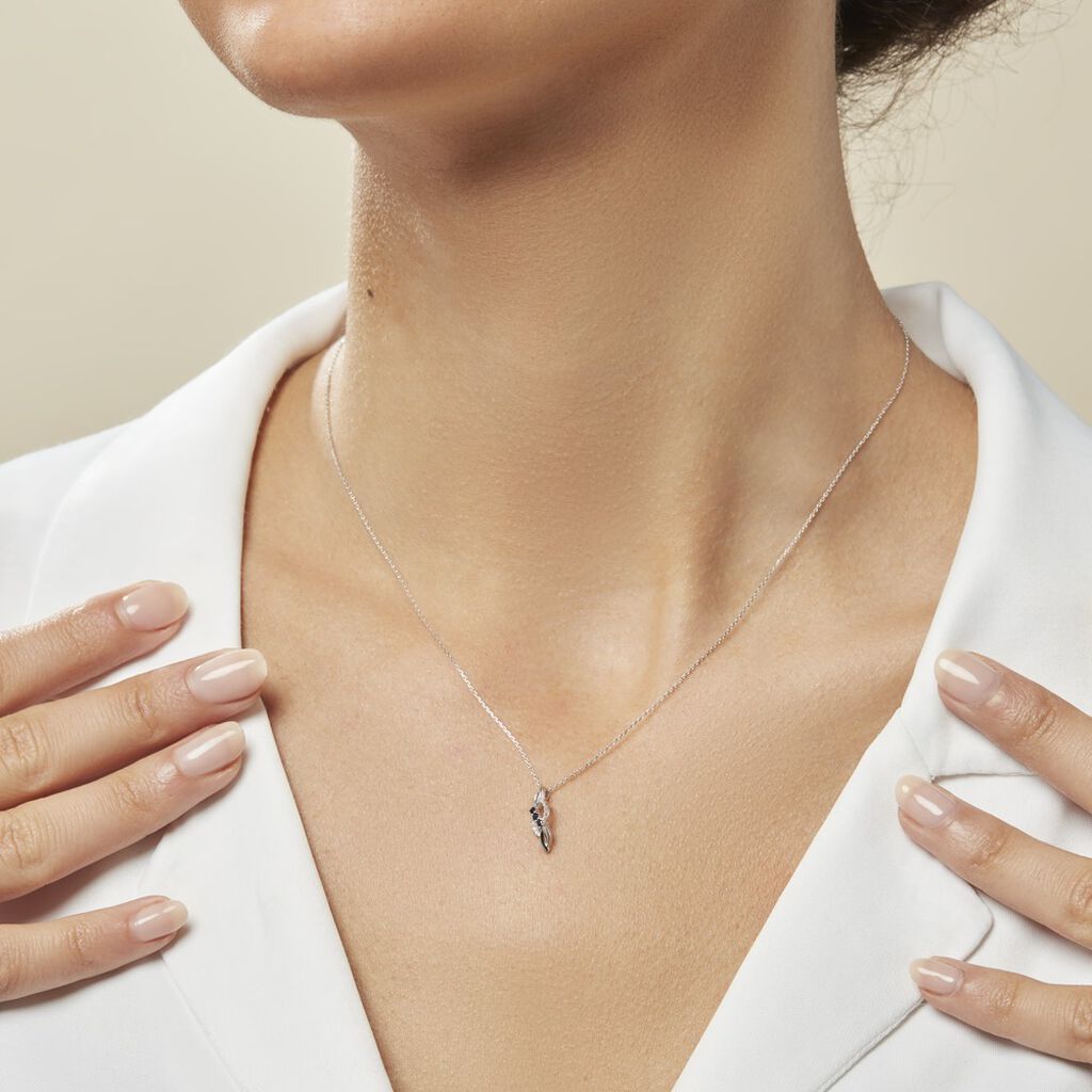 Collier Rosalyne Or Blanc Saphir Et Diamant - Colliers Femme | Histoire d’Or