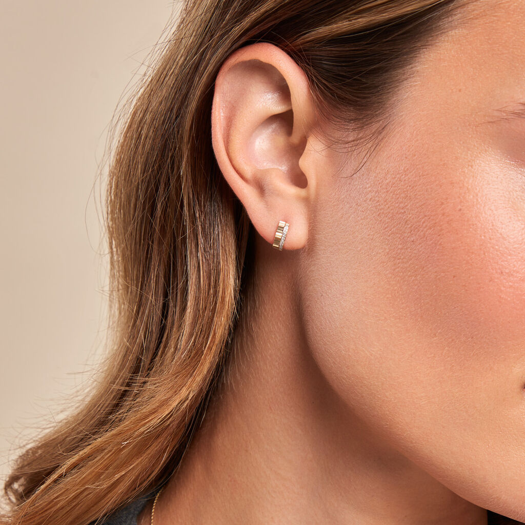 Créoles Mack Or Jaune Diamant - Boucles d'oreilles créoles Femme | Histoire d’Or