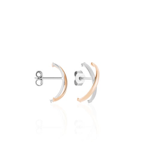 Cr&eacute;oles Bleona Croisees Or Bicolore - Boucles d'oreilles cr&eacute;oles Femme | Histoire d&rsquo;Or