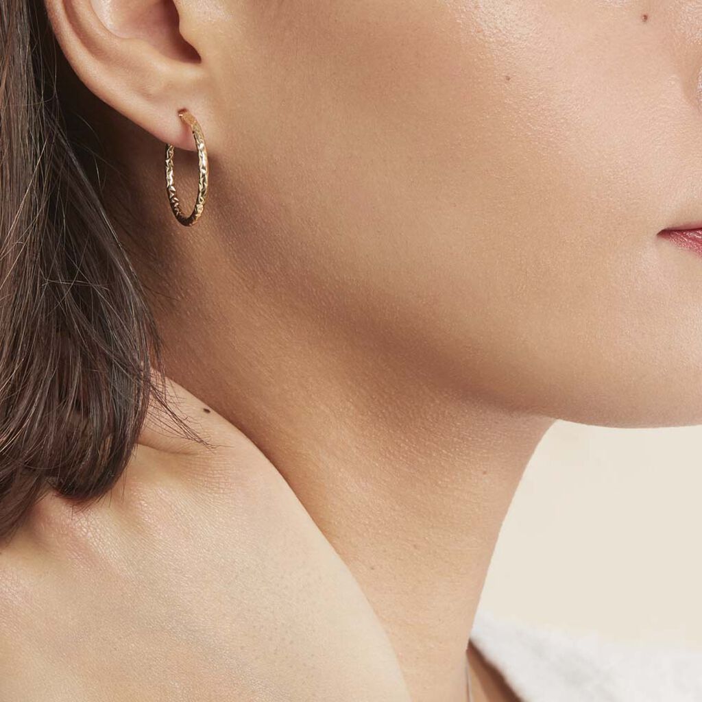 Créoles Cayla Or Jaune - Boucles d'oreilles créoles Femme | Histoire d’Or