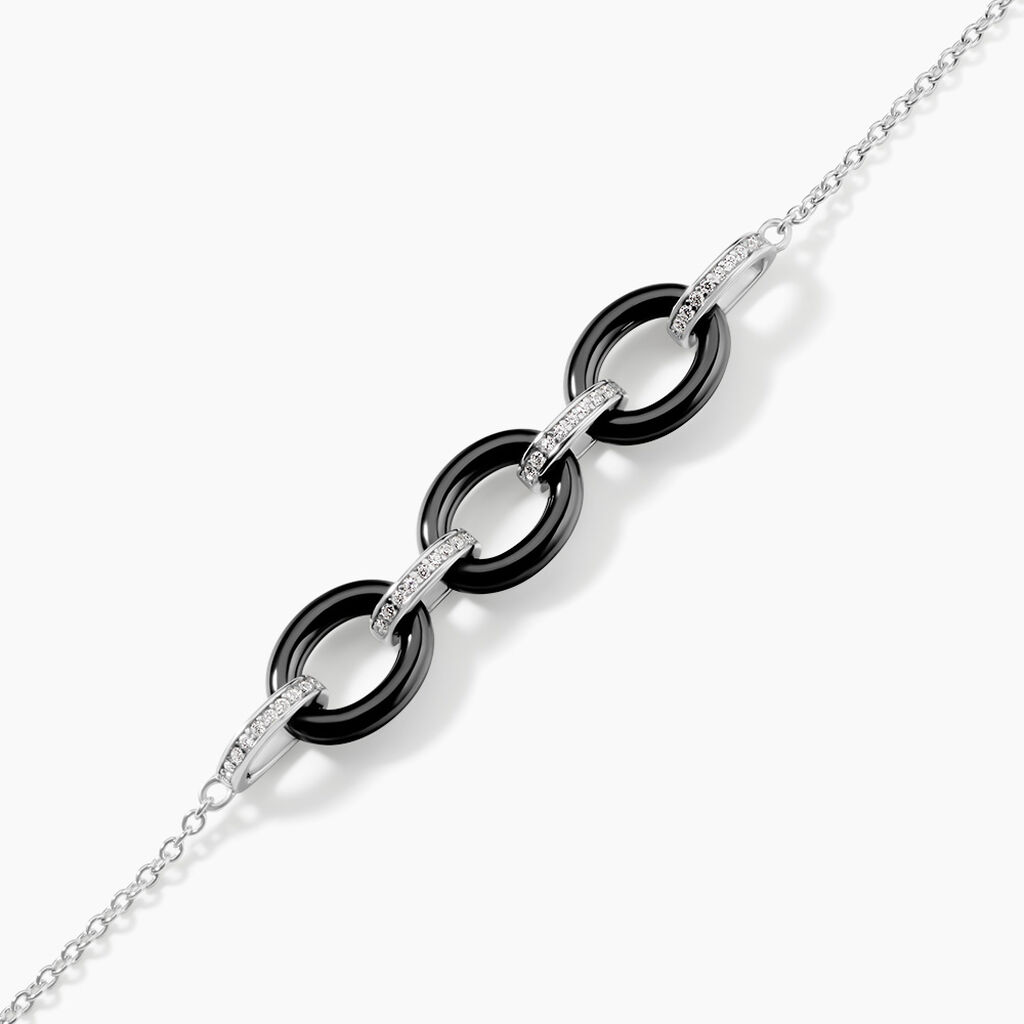 Bracelet Nowell Argent Blanc Oxyde De Zirconium Et C&eacute;ramique - Bracelets Femme | Histoire d&rsquo;Or